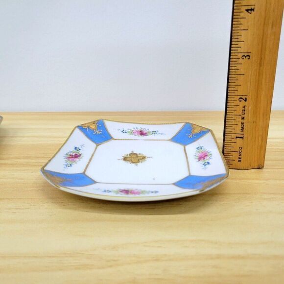 Vintage Rosenthal Ornate Square Floral Plates.Pair - Picture 11 of 12